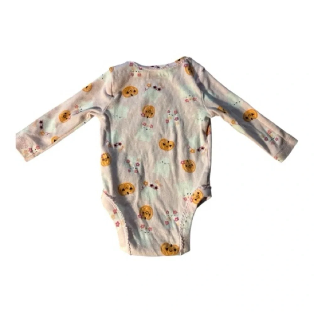Old Navy Pink Pumpkin and Ghost Print Bodysuit